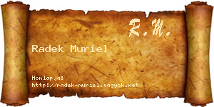 Radek Muriel névjegykártya